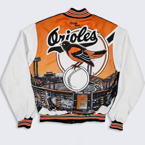 Baltimore Orioles Vintage 90s Chalk Line Fanimation Bomber Jacket - MLB Baseball - Made in USA - Size Men's : Small ( S ) - FREE Shipping