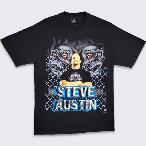 Stone Cold Steve Austin Vintage 90s WWF Wrestling T-Shirt - Professional Hardcore Wrestler Collection - Black Tee - Fits L - Free Shipping
