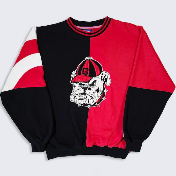 Georgia Bulldogs Vintage 90s Starter Crewneck Sweatshirt - UGA University Pullover - Stitched On Logo - Men's : Large ( L ) - Free Shipping