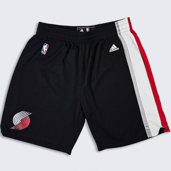 Portland Trail Blazers Vintage Y2K Adidas Basketball Shorts - Black Bottoms - NBA Authentics - Men's Size : Extra Large (XL) - Free SHIPPING