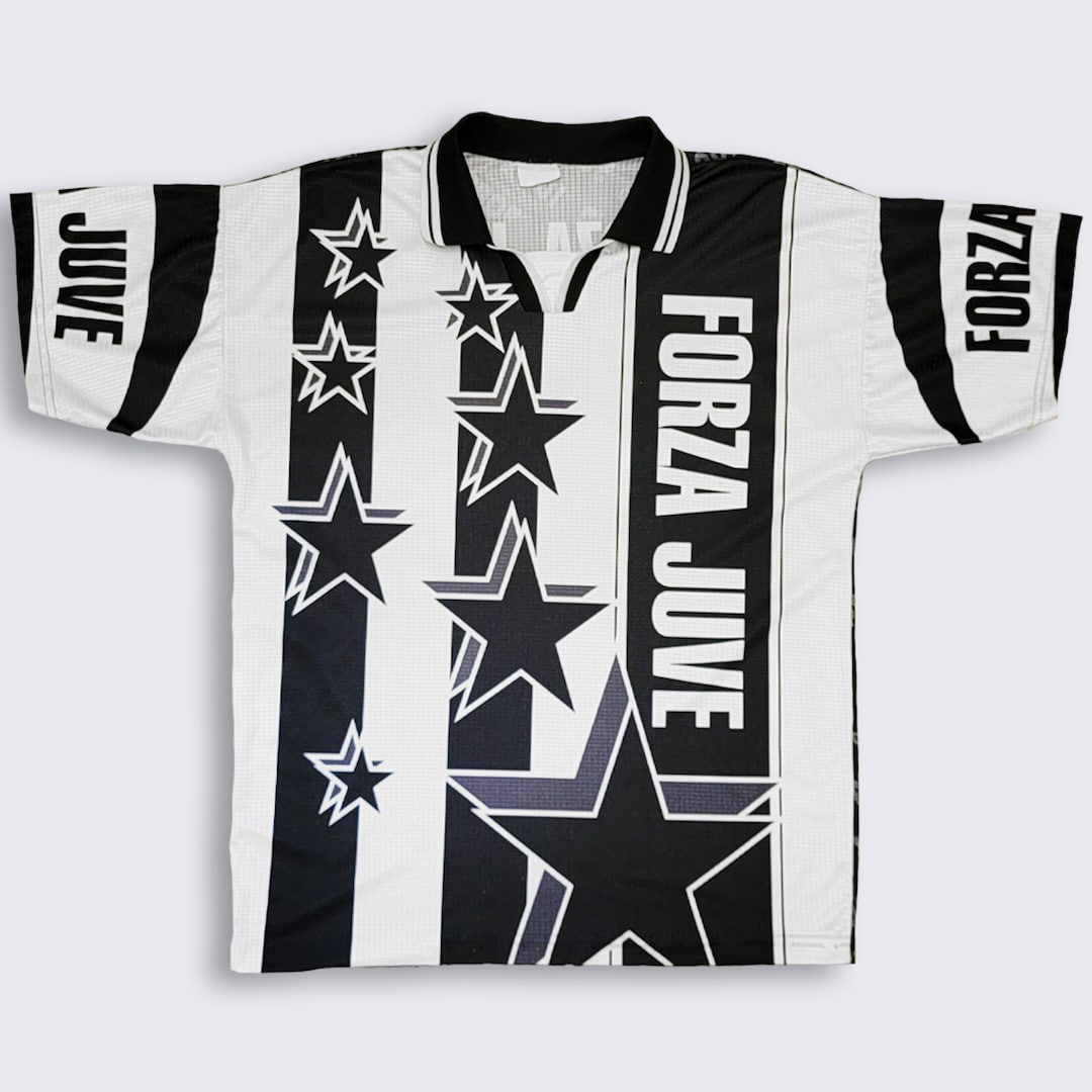 【ラッピング無料】 Juventus Vintage 90s Bootleg Soccer Jersey - Forza Juve ウェア