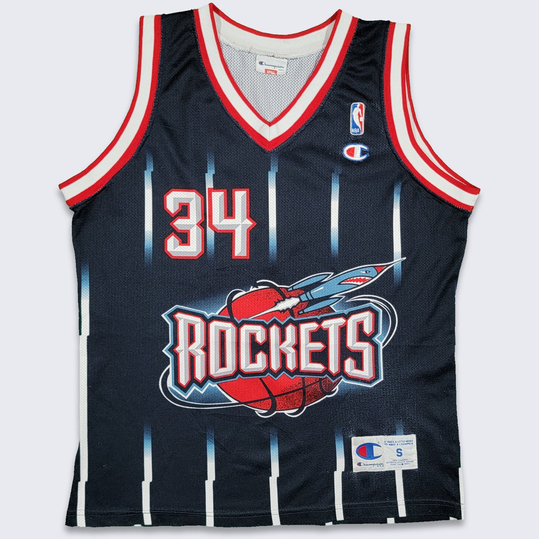 Vintage Champion Houston Rockets Hakeem Olajuwon Jersey Size 36 Small