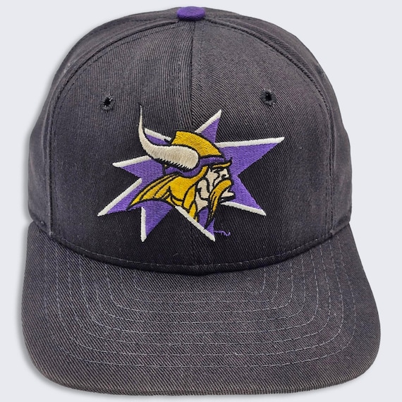 Minnesota Vikings Vintage 90s New Era Strap Back Hat - Low Profile - NFL Classic Team Collection - Leather Strap - One Size - Free SHIPPING