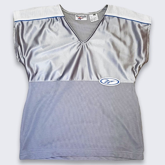 Reebok Vintage 00s Silver Crop Top Shirt - Women's Size Small - FREE SHIPPING -