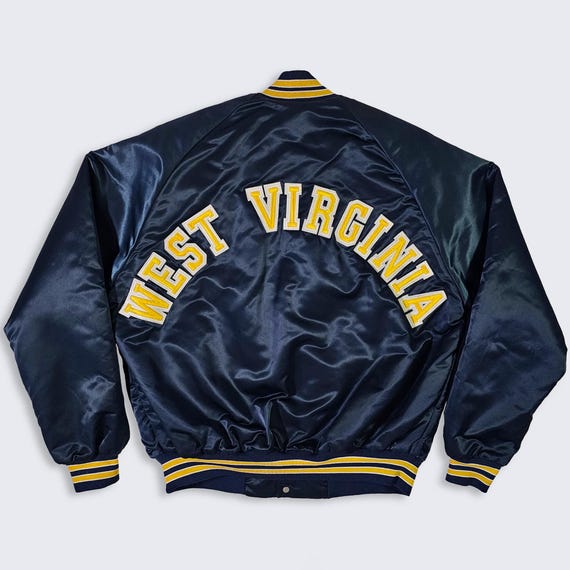 West Virginia Mountaineers Vintage 80s Chalk Line Satin Bomber Jacket