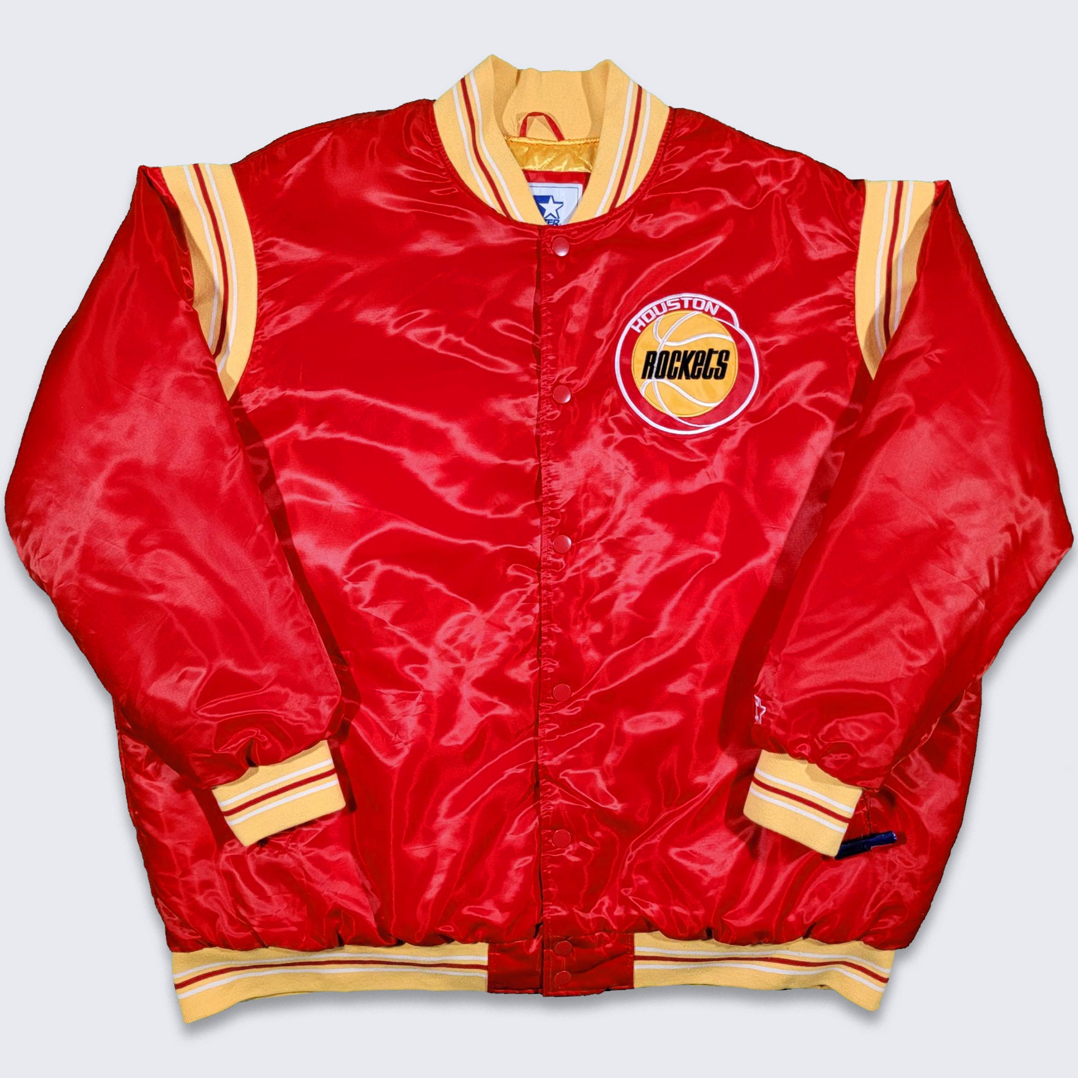 Houston Rockets Vintage 90s Apex One Jacket NBA Red & Yellow 