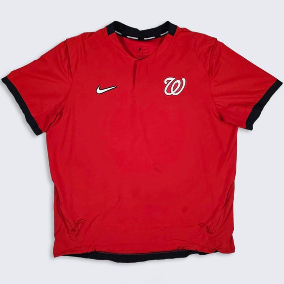 Washington Nationals Nike MLB Baseball Warm Up Short Sleeve Jacket Shirt
