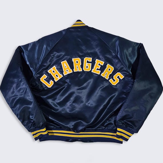 San Diego Chargers Vintage 80s Chalk Line Satin Bomber Jacket