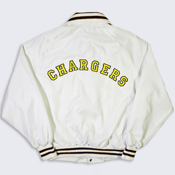 San Diego Chargers Vintage 90s DeLong Bomber Jacket - Los Angeles LA - Made in USA - Snap Closure - Men's Size: Medium ( M ) - Free Shipping