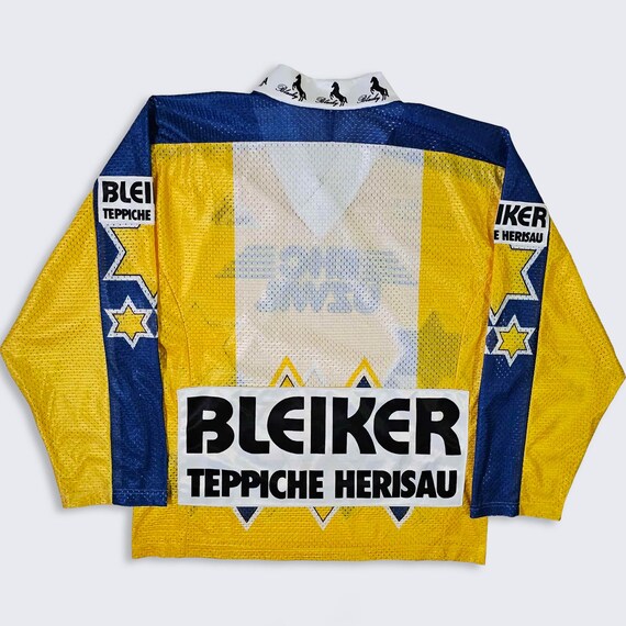 EHC Uzwil Vintage 90s Blacky Switzerland Hockey Jersey - Yellow