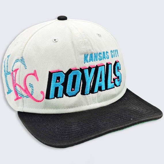 Kansas City Royals Nike Neon Shadow Snapback Hat - White & Black Baseball Style Cap - MLB Genuine Merchandise - One Size - FREE SHIPPING