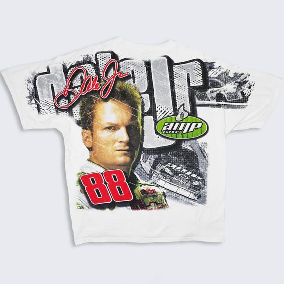 NASCAR Vintage Y2K Dale Earnhardt Jr AOP T-Shirt - All Over Print Racing Chase Authentics Tee - Men's Size : 2XL / XXL - Free Shipping
