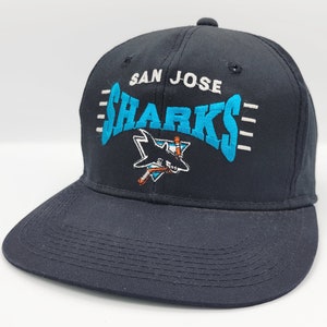 Vintage NHL San Jose Sharks Snapback Hat ANNCO Black Dome 90s Y2K