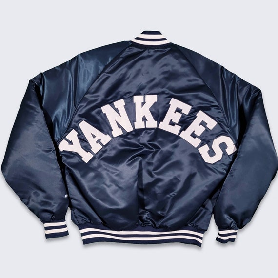 New York Yankees Vintage 80s Chalk Line Satin Bomber Jacket 