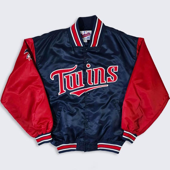 Minnesota Twins Vintage 90s Starter Satin Bomber Jacket - MLB Baseball Lightweight Varsity Coat -Men's : Extra Large ( XL ) - FREE Shipping