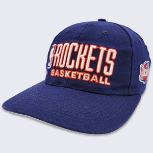 Houston Rockets Vintage 90s Champion Snapback Hat - NBA Basketball - Navy Blue Baseball Style Cap - One Size Fits All - Free Shipping