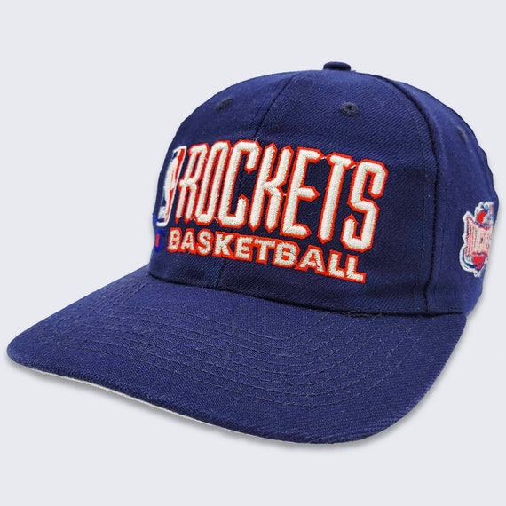 Houston Rockets Vintage 90s Champion Snapback Hat - NBA Basketball - Navy Blue Baseball Style Cap - One Size Fits All - Free Shipping