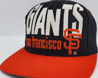 San Francisco Giants Vintage 90s Logo 7 Snapback Hat- Baseball Black Orange Cap - MLB Genuine Merchandise - One Size Fits All -Free Shipping