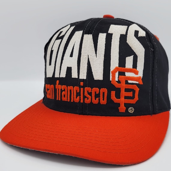 San Francisco Giants Vintage 90s Logo 7 Snapback Hat- Baseball Black Orange Cap - MLB Genuine Merchandise - One Size Fits All -Free Shipping