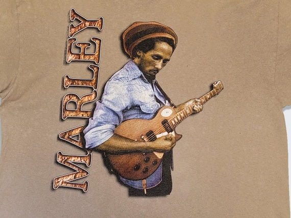 Bob Marley Vintage 90s Tan T-Shirt - Soffe's Choice Tee - 1994 - Rare Collectors Item -  Men's Size XXL ( 2XL) - FREE SHIPPING