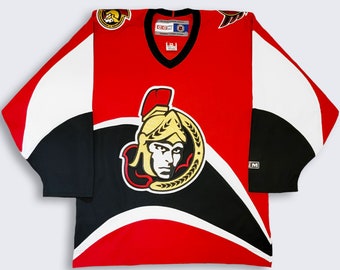Ottawa Senators Vintage CCM Hockey Jersey - Made in Canada - Red, Black and White - NHL - Size Men's Medium - Free SHIPPING