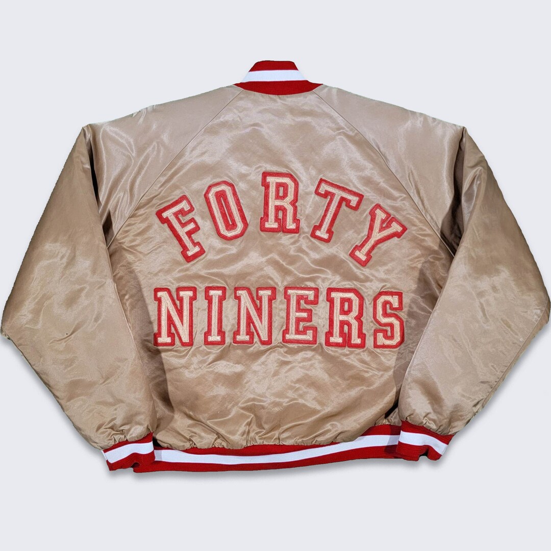 San Francisco 49ers Vintage 80s Chalk Line Satin Bomber