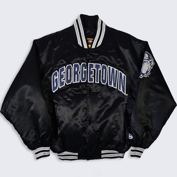 Georgetown Hoyas Vintage 90s Starter Style Satin Bomber Jacket