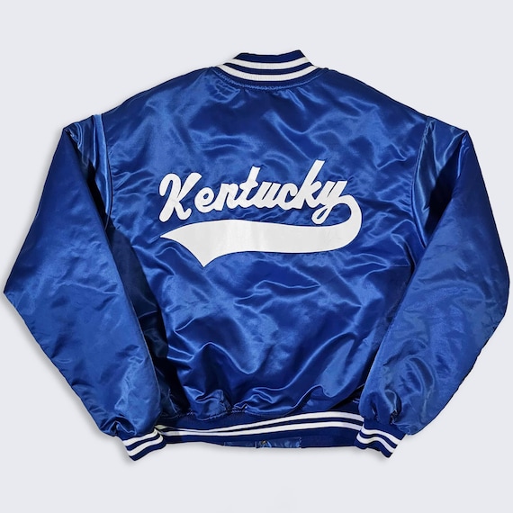 Kentucky Wildcats Vintage 90s Satin Bomber Jacket - UK University Jacket Factory Varsity Coat - Men's Size: Extra Large (XL) - Free Shipping