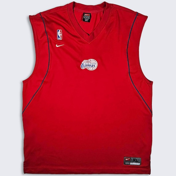 Los Angeles Clippers Vintage Nike Practice Basketball Jersey - NBA Red Color Uniform Shirt - Size Men's Extra Large ( XL ) - Free Shipping