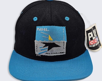 San Jose Sharks Vintage 90s NHL All Star Cancelled Snapback Hat - N.W.T. - Deadstock - Very Rare - One Size Fits All - FREE SHIPPING