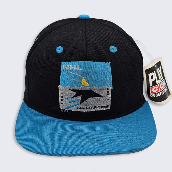 San Jose Sharks Vintage 90s NHL All Star Cancelled Snapback Hat - N.W.T. - Deadstock - Very Rare - One Size Fits All - FREE SHIPPING