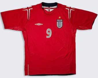 England Vintage Y2K Wayne Rooney Umbro Soccer Jersey