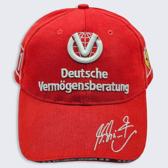 Michael Schumacher Vintage Ferrari Formula 1 Racing Hat - Stitched On Logos - Official Licensed Product - One Size Fits All - FREE SHIPPING