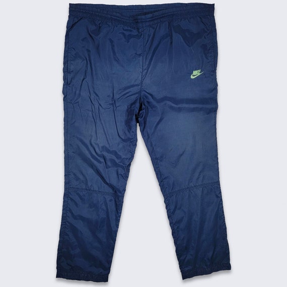 Nike Vintage 90s Blue Track Pants - Blue Color Sport Bottoms Elastic Waist - Has Pockets - Men's Size Medium ( M ) - Free Shipping
