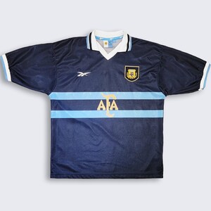 Argentina Vintage 90s Reebok Rare Soccer Jersey 1999 Fits Like