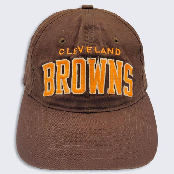 Cleveland Browns Vintage 90s Starter Strapback Elastic Hat - Brown & Orange Color Cap - NFL Pro Line - One Size Fits All - Free SHIPPING