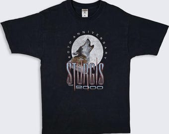 Sturgis Vintage Y2K Wolf Motorcycle Rally T-Shirt