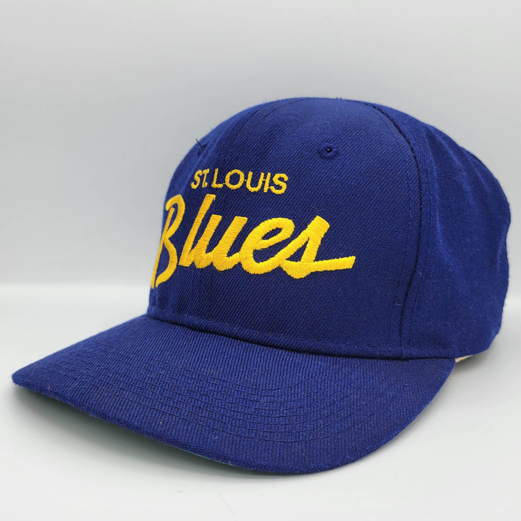 St Louis Blues Vintage 90s Script Sports Specialties Snapback Hat - Wool -  NHL Hockey Single Line Baseball Cap - One Size - FREE SHIPPING