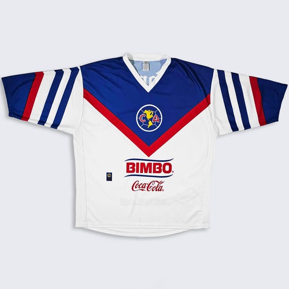 Club America Vintage 90s La Liga Mexico Soccer Jersey - Coca Cola Bimbo Corona Sponsors - Men's Size : Extra Large ( XL ) - FREE SHIPPING