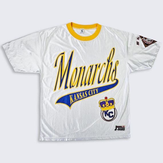 Kansas City Monarchs Vintage 90s Negro League Baseball Jersey - JHead NLBM Shirt -White Color Uniform - Men's Size : 2XL - FREE SHIPPING