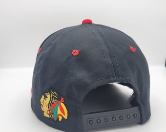 Casquette Snapback Chicago Blackhawks Logo 7 – Noir/rouge, Vintage, Neuve Avec étiquettes