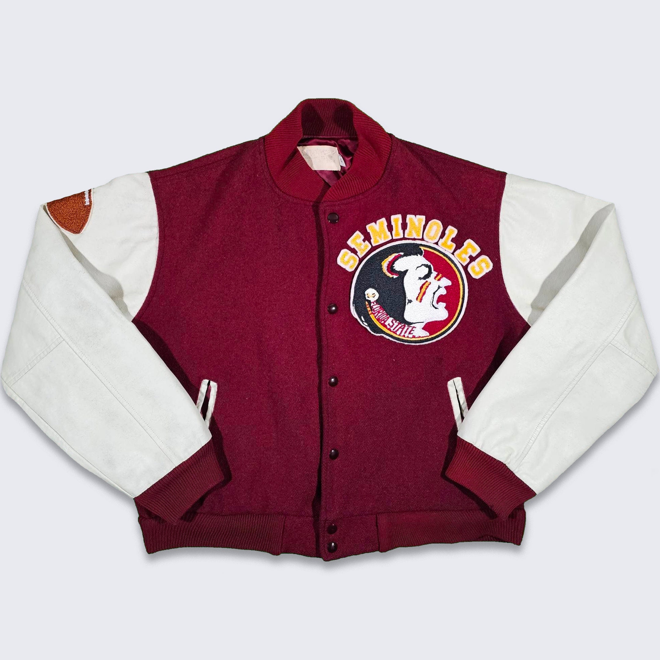 Florida State Seminoles Vintage 80s Chalk Line Varsity Jacket FSU University Football Bomber Coat Size Men s Large Free SHIPPING