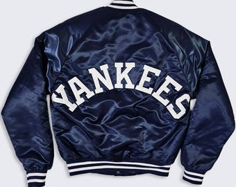 New York Yankees Vintage 80s Chalk Line Satin Bomber Jacket
