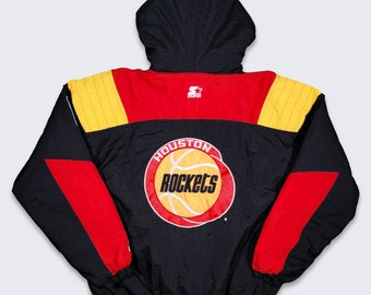 Houston Rockets Vintage 90s Apex One Jacket NBA Red & Yellow