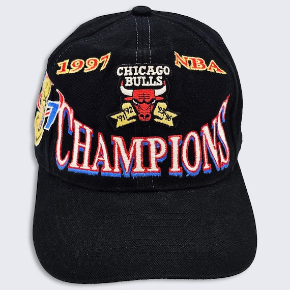 Chicago Bulls Vintage 90s Champions Logo Athletic Snapback Hat - Michael Jordan Pippen Rodman Era - NBA Basketball - One Size -FREE SHIPPING