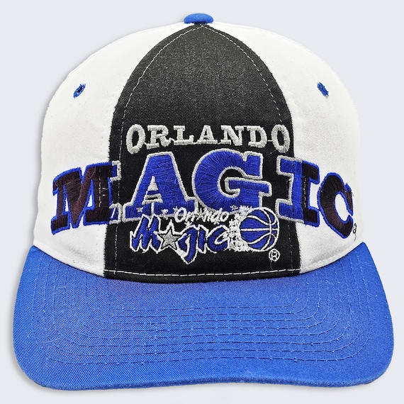 Orlando Magic Vintage 90s Starter Tri Power Snapback Hat - White, Black & Blue Color Cap - Stitched On - One Size Fits All - Free SHIPPING