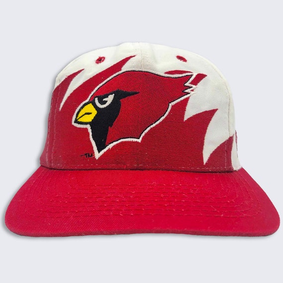Arizona Cardinals Vintage 90s Logo Athletic Shark Tooth Snapback Hat - NFL Pro Line - White & Red Cap - One Size Fits All - FREE SHIPPING