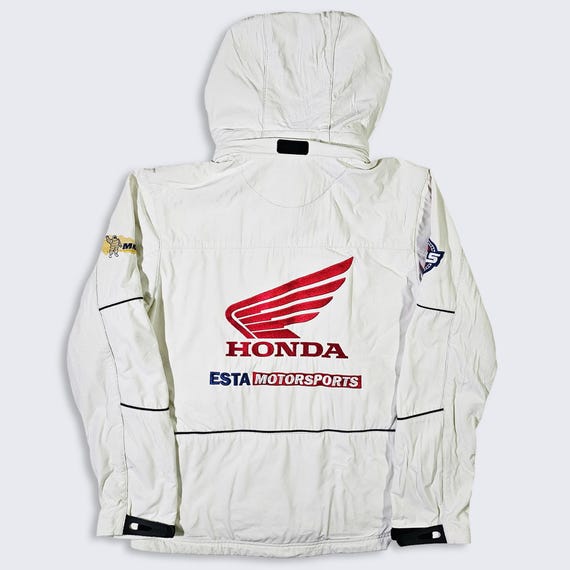 Honda Vintage 90s J Tech Racing Jacket - ESTA Motorsports - NILS - Stitched On Logos - Zipper - Men's Size : Medium ( M ) - Free SHIPPING