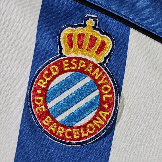 RCD Espanyol de Barcelona Kelme Soccer Jersey - Blue & White Uniform Shirt - Stitched on Badge - Men's Size : Large ( L ) - FREE SHIPPING View 3