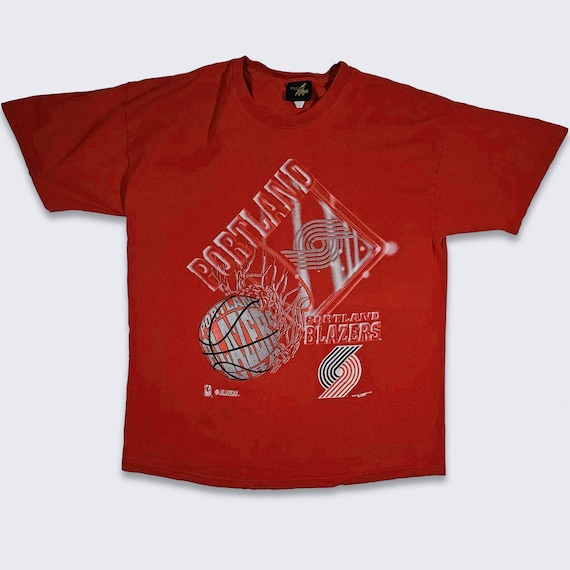 Portland Trail Blazers Vintage 90s Magic Johnson T T-Shirt - Rip City - NBA Basketball Single Stitch Pure Magic Red Tee - 2XL  FREE Shipping